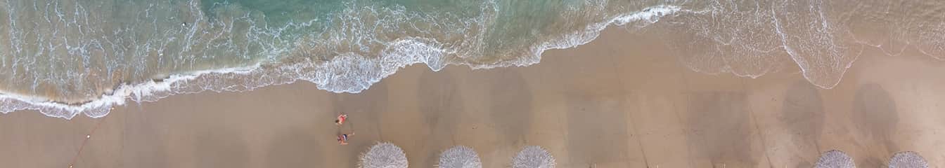 Aerial view of a Rhodes beach and turquoise coastline
